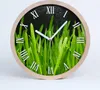 Holzuhr 20fi cm wanduhr - weiße Spitzen - Gras Produktbild-Vorschau 1
