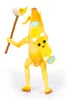 A toy action figure of a banana character holding a skateboard and a pickaxe. Podgląd zdjęcia produktu