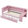 Daybed 90x200 cm mit USB & LED – Tagesbett in Rosa, Produktbild-Vorschau 10