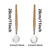 Salatlöffel-Gabel-Set aus Edelstahl mit Holzgriff, Produktbild-Vorschau 3