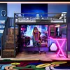 Flieks Etagenbett 140x200cm mit Schreibtisch und LED, Produktbild-Vorschau 2