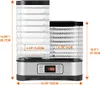 A food dehydrator with dimensions indicated by measurement lines and text. Voir les images du produit