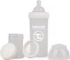 A baby bottle and its accessories are displayed against a white background. Produktbild-Vorschau