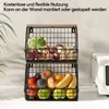 Obstschale Obstkorb Hängend 2 Etagen, Wandkorb Schwarz mit Produktbild-Vorschau 2