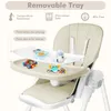 LZQ Baby Klappbar Hochstuhl Beige Kinderhochstuhl Faltbar Produktbild-Vorschau 4