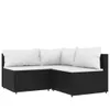 vidaXL 4-tlg. Garten-Lounge-Set mit Kissen Schwarz Poly Produktbild-Vorschau 3