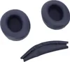 Three dark blue headphone accessories are arranged on a white background. Podgląd zdjęcia produktu