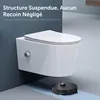 doporro WC Suspendu Blanc Cuvette Céramique Toilette avec Voir les images du produit 4