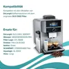 A coffee machine with text describing its compatibility and replacement parts. Produktbild-Vorschau