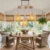 Holz Pendelleuchte 3-flammig Rattan, Boho Hängelampe für Produktbild-Vorschau 6