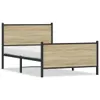 vidaXL Metallbett ohne Matratze Sonoma-Eiche 100x200 cm Produktbild-Vorschau 1