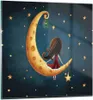 Bilder auf glas - Einteilig - Kinder Mädchen Mond - 40x40cm Produktbild-Vorschau 1