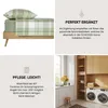 A collage of images showing bedding, care instructions, and a laundry room. Produktbild-Vorschau