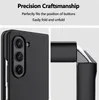 Close-up of a black phone case, showing camera cutout and hinge area. Produktbild-Vorschau
