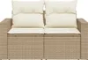 vidaXL Gartensofa mit Kissen 2-Sitzer Beige Poly Rattan Produktbild-Vorschau 4