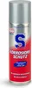 A silver and red spray can with blue lettering. Produktbild-Vorschau
