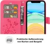 iPhone Handy Tasche Handyhülle Schutz Hülle Blumen Flip Produktbild-Vorschau 3