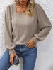 ASKSA Femme T-shirt manches longues col carré Casual Voir les images du produit 2