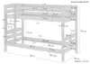 Etagenbett Kiefer weiß 90x200 Massivholzbett Kinderbett Produktbild-Vorschau 3