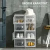 HOMCOM DIY krabica na topánky s 8 priehradkami, priehľadná Náhľad obrázku produktu 5