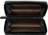 An open black wallet with multiple compartments. Anteprima dell’immagine prodotto