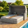 Polyrattan Sonneninsel 192x160cm mit klappbarem Sonnendach Produktbild-Vorschau 3