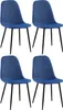 CLP 4er Set Stühle Giverny mit Ziernähten blau Material Produktbild-Vorschau 1