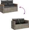 vidaXL Gartensofa 2-Sitzer mit Kissen Grau Poly Rattan Produktbild-Vorschau 7