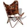 Fauteuil Butterfly brun et blanc Véritable peau de vache Voir les images du produit 6