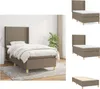 vidaXL Boxspringbett mit Matratze Taupe 100x200 cm Stoff -  Produktbild-Vorschau 1