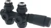 A black radiator valve set with a thermostat is shown against a white background. Podgląd zdjęcia produktu