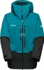 Zweifarbige Hardshelljacke mit Kapuze von Mammut in Blau und Schwarz mit Reißverschlüssen vorne und am Ärmel Voir les images du produit