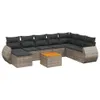 9-tlg. Garten-Sofagarnitur mit Kissen Grau Poly Rattan Produktbild-Vorschau 2