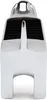 A close-up, front-facing view of a chrome-plated dog-shaped ring holder. Podgląd zdjęcia produktu