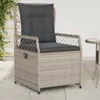 vidaXL Gartensessel 2 Stk. Verstellbar Hellgrau Poly Rattan Produktbild-Vorschau 2