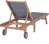 vidaXL Sonnenliege Klappbar mit Rädern Teak Massivholz und Produktbild-Vorschau 3