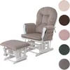 A rocking chair and ottoman set on a white background, with swatches of different fabric colors shown on the right. Anteprima dell’immagine prodotto
