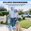 A family and their dog are in front of a house, with a car parked on the street. Produktbild-Vorschau
