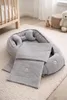 BABYNEST + DECKE + Kissen GRAU Samt Velour/ PUNKTE Grau Baumwolle Nestchen Produktbild-Vorschau