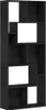 A black bookshelf with multiple compartments of varying sizes. Náhled obrázku produktu