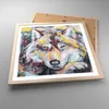 Gerahmtes Poster - Rahmen in heller Eiche - Öl Wolf Hund - Produktbild-Vorschau 3