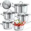 tectake® Kochtopfset Bologna II 9-teilig, aus Edelstahl, Produktbild-Vorschau 9