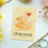 Mr. & Mrs. Panda Postkarte Fuchs Mama - Gelb Pastell - Produktbild-Vorschau 2