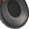 A close-up view of a black headphone earpad. Produktbild-Vorschau