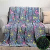 Svítící deka mikroflanel BAREVNÝ MOTÝL 150x200 cm modrá Náhled obrázku produktu 1