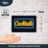 Blechschild Cocktails 20x30 cm Neonschrift Metallschild Bar Produktbild-Vorschau 5