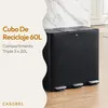 CASABEL Cubo de basura de cocina triple 3x20L, acero Vista previa de la imagen del producto 2