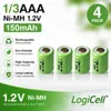 4x LogiCell Akku NiMH 1/3AAA 1,2V 150mAh für RC Modellbau, Produktbild-Vorschau 2