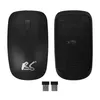 A black wireless mouse and its USB receiver are shown against a white background. Produktbild-Vorschau