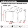 Alu Pavillon PAGODE 3,5x3,5m dunkelgrau mit Moskitonetz und Produktbild-Vorschau 4